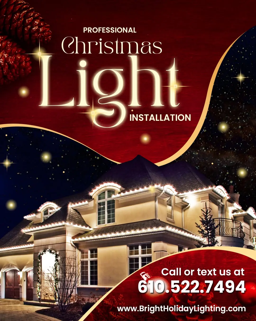 Bright Services Holiday Lighting Services promotional display
